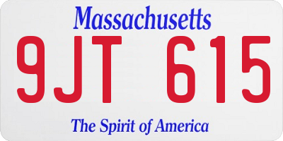 MA license plate 9JT615
