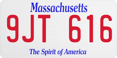 MA license plate 9JT616