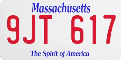 MA license plate 9JT617