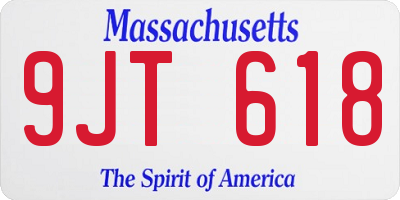 MA license plate 9JT618