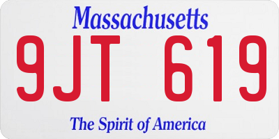 MA license plate 9JT619