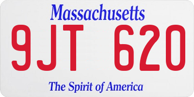 MA license plate 9JT620