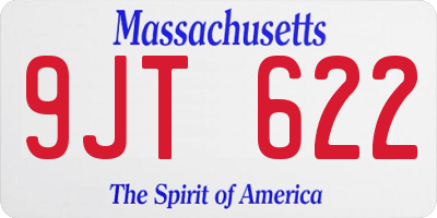 MA license plate 9JT622
