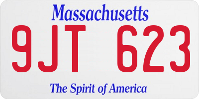 MA license plate 9JT623