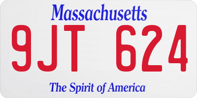 MA license plate 9JT624