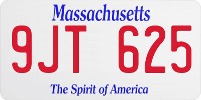 MA license plate 9JT625