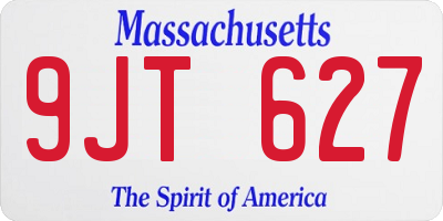 MA license plate 9JT627
