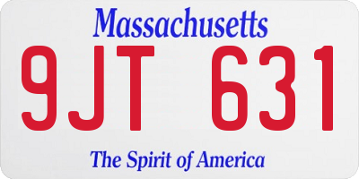 MA license plate 9JT631