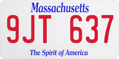 MA license plate 9JT637