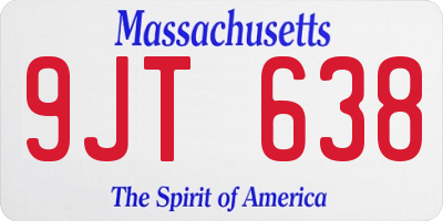 MA license plate 9JT638