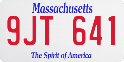 MA license plate 9JT641