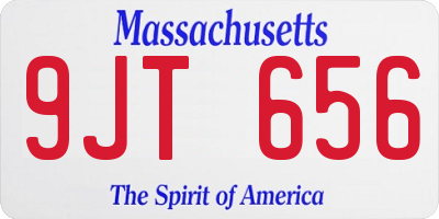MA license plate 9JT656