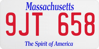 MA license plate 9JT658