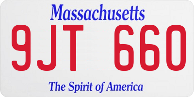 MA license plate 9JT660