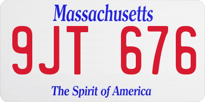 MA license plate 9JT676