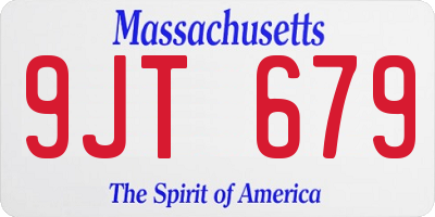 MA license plate 9JT679