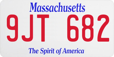 MA license plate 9JT682