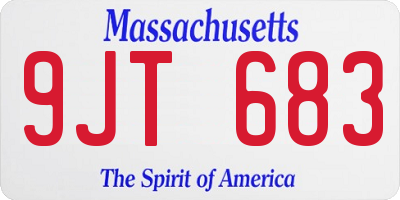MA license plate 9JT683