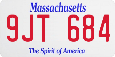 MA license plate 9JT684