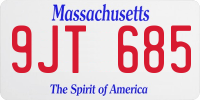 MA license plate 9JT685