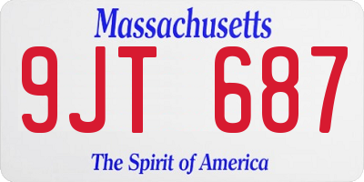 MA license plate 9JT687