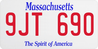 MA license plate 9JT690