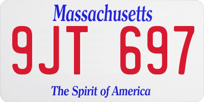 MA license plate 9JT697