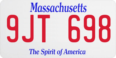 MA license plate 9JT698