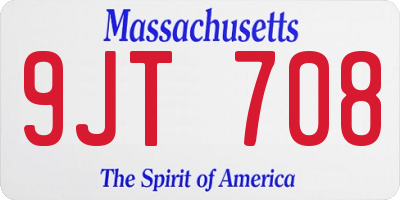 MA license plate 9JT708