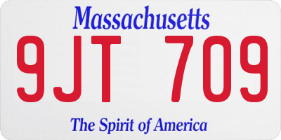 MA license plate 9JT709