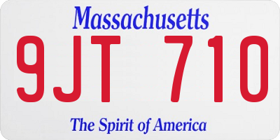 MA license plate 9JT710