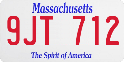 MA license plate 9JT712
