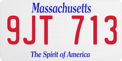 MA license plate 9JT713