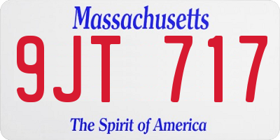 MA license plate 9JT717