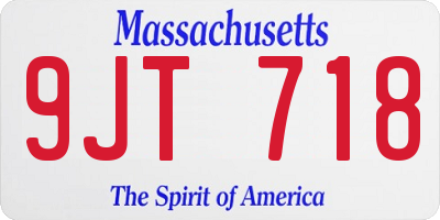 MA license plate 9JT718