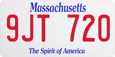 MA license plate 9JT720