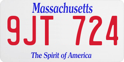 MA license plate 9JT724