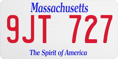 MA license plate 9JT727