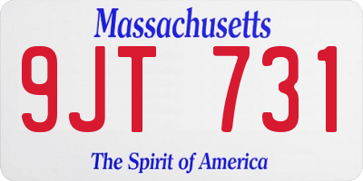 MA license plate 9JT731