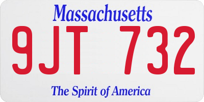 MA license plate 9JT732