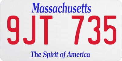 MA license plate 9JT735