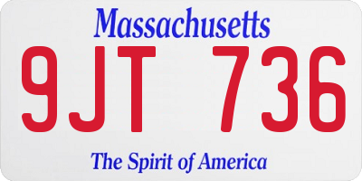 MA license plate 9JT736