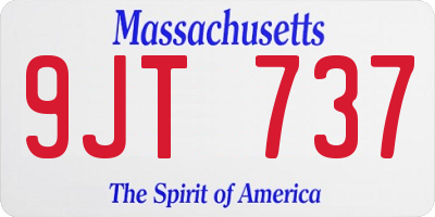 MA license plate 9JT737