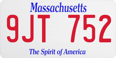 MA license plate 9JT752