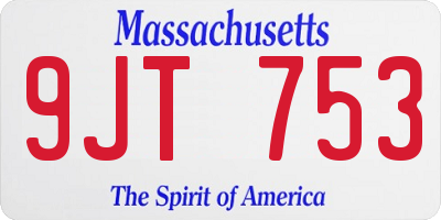 MA license plate 9JT753