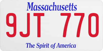 MA license plate 9JT770