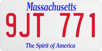 MA license plate 9JT771