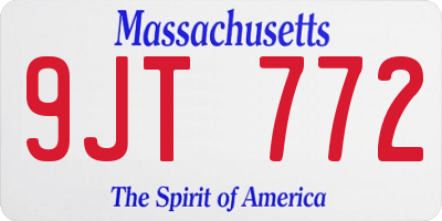 MA license plate 9JT772