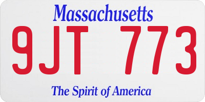 MA license plate 9JT773