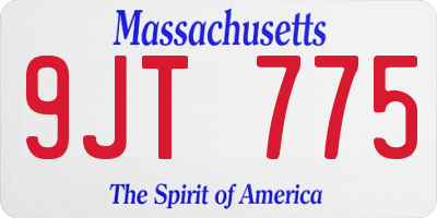 MA license plate 9JT775